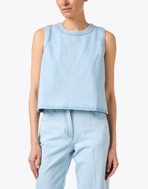 Stylish Light Blue Bleached Denim Tokono Top for Effortless Chic