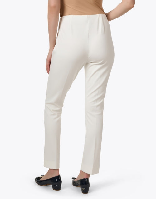 Stretchy Annie Cream Pull - On Straight - Leg Pants