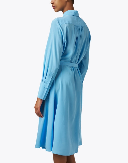Diane Women's Blue Luxury Silk Shirt-style Dress