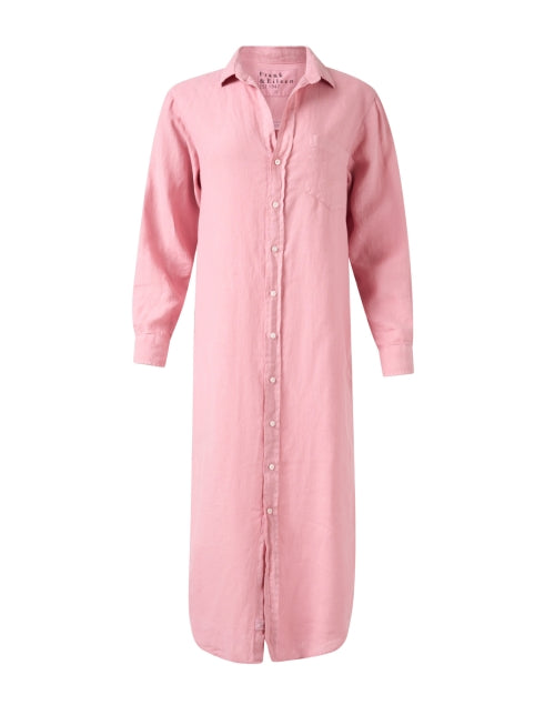 Rory Pink Women's Casual Linen Shirt Dress for Warm Weather
