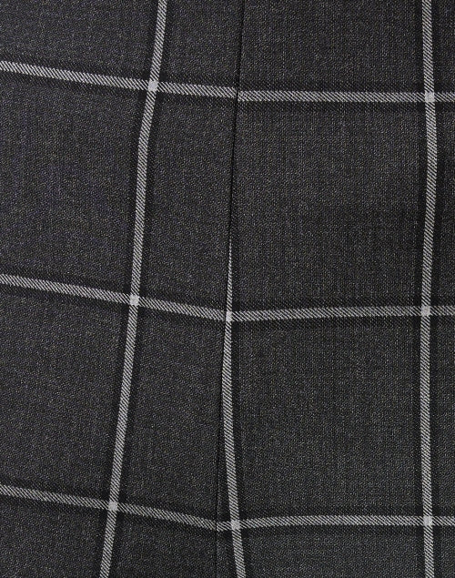 Jules Grey Windowpane Stretchable Knit Pull - On Wide - Leg Trousers