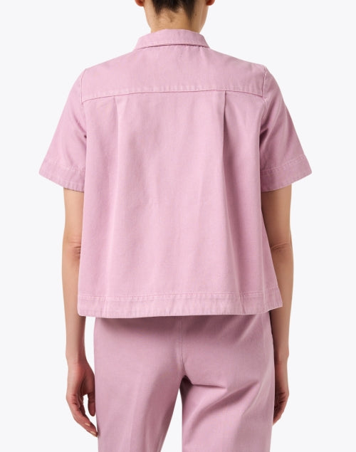 Gorgeous Pink Denim Camilia Button - Front Top for Transitional Season