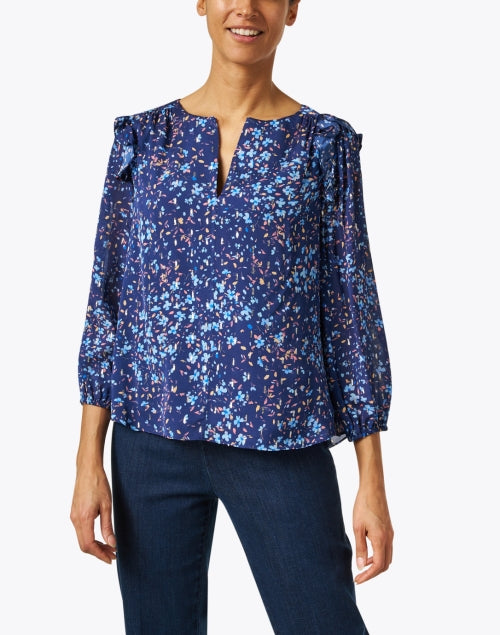 Shoshanna Women's Clover Navy Multi - colored Printed Casual Top