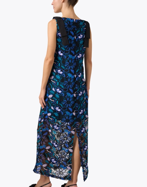 Abbey Glass Michelle's Blue Floral Lace Maxi Shift Dress