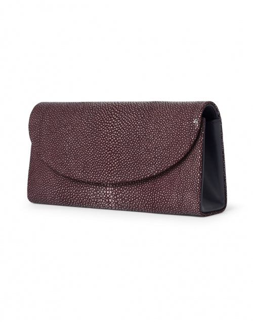 Baby-Sized Grande Merlot-Colored Stingray Leather Clutch Bag