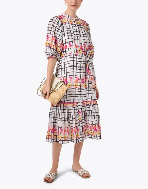 Charming Flirty Multi-Print Cotton Midi Dress