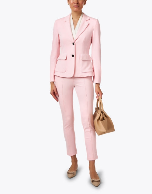 Charming Pink Peplum Style Women's Blazer for Warm Weather