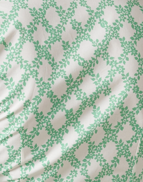 Stylish Francesca Women's Green Lattice Print Cotton Peplum Top