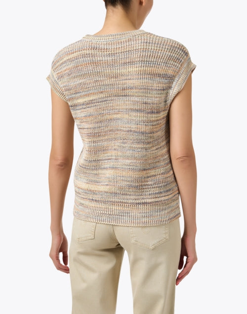 Multicolored Heathered Cotton Knit Sweater - A Timeless Wardrobe Essential