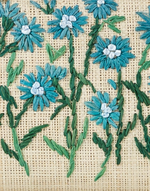 Alessandra Stylish Blue Floral Embroidered Handheld Clutch Bag