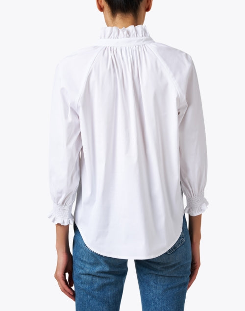 Fiona's Elegant White Silky Poplin Button - Up Shirt