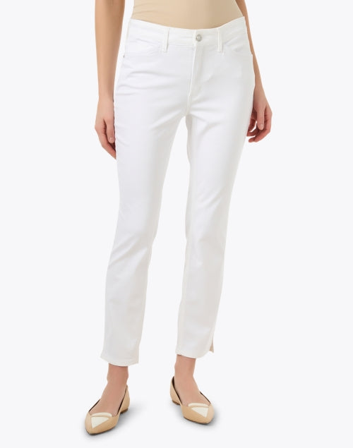 Summer Dream Stretch White Ankle-Fit Denim Jeans