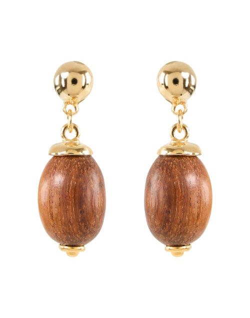 Exquisite Gold - Plated Wood Drop Earrings for Daily Wear