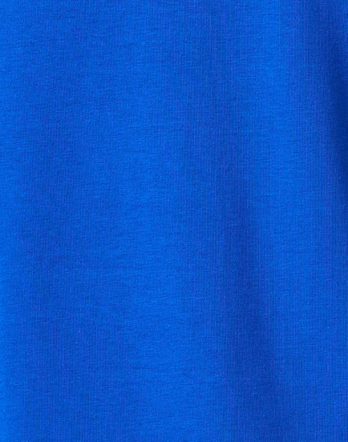 Elegant Blue Pima Cotton Cowl - Zipper Neck Long - Sleeve Tunic