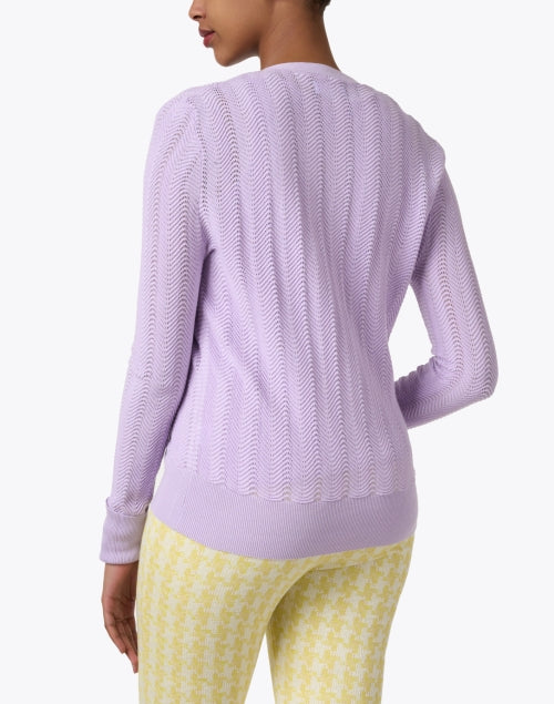 Luxurious Cotton Blend Pointelle Lavender Women's Cardigan