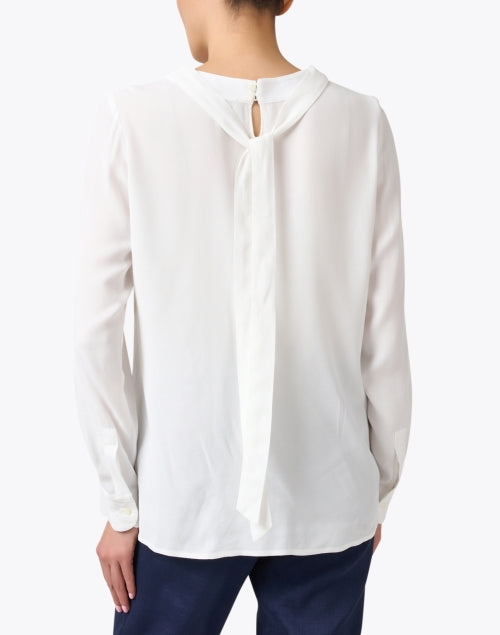 Stylish Philippine Ivory Tie - Neck Lightweight Shirt for Women