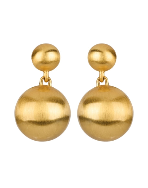 Mini Gold Dome Drop Earrings - Ideal Everyday Jewelry