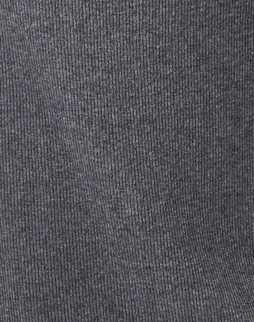 Stylish Steel Grey Wool - Cashmere Blend Midi Knit Dress