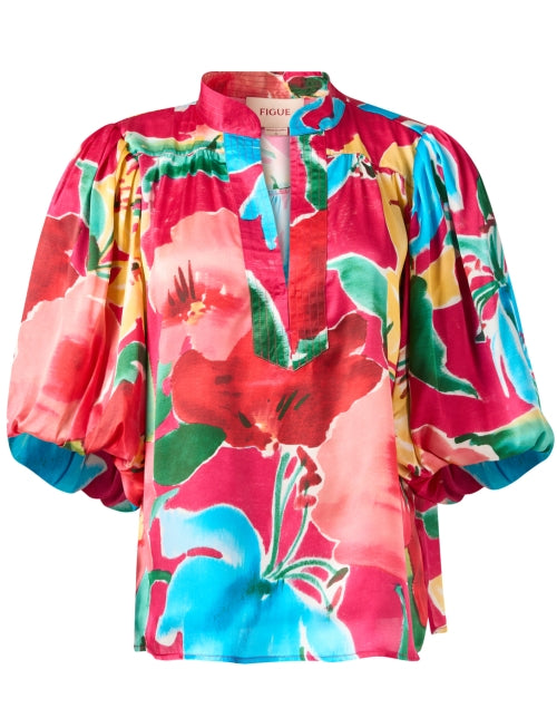 Dani Luxury Multi - Floral Silk Blouse for Versatile Style