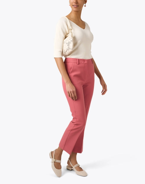 Ivory Knit V-Neck Elbow Sleeve Oceano Top by Weekend Max Mara