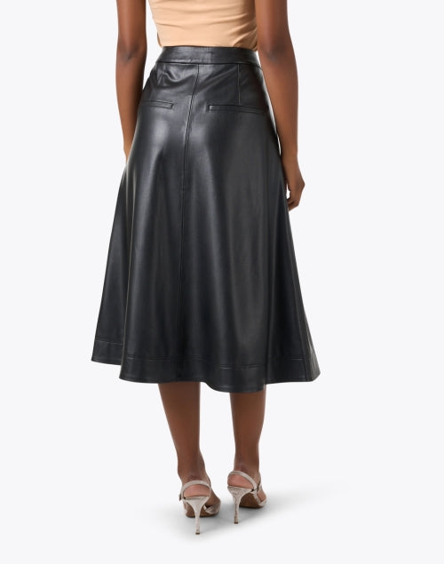 Veronica Beard Women's Faux Leather A-Line Louise Black Midi Skirt
