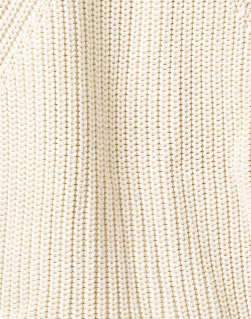 Soft and Elegant Cream-colored Cotton Ribbed Knit Sweater