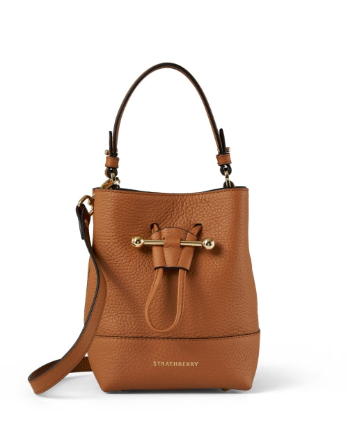 Stylish Mini Tan Leather Lana Osette Bucket Bag for Daily Use