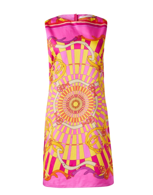 Stylish Firenze Pink Multi - Print 100% Cotton Shift Dress