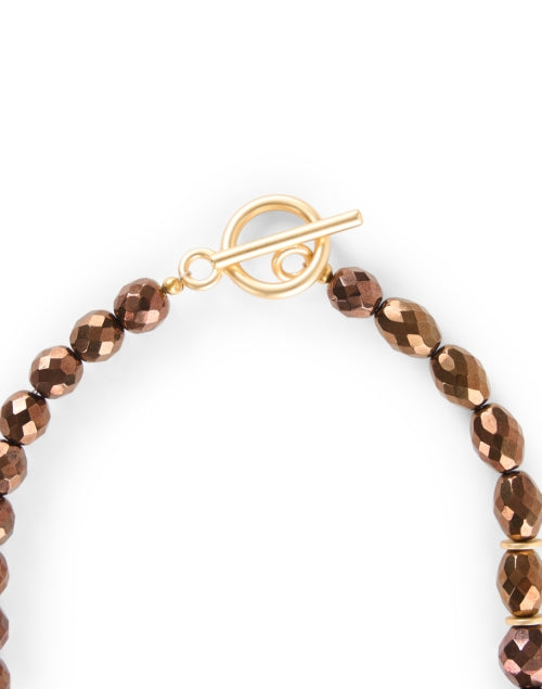 Exquisite Brown and Teal Colored Beaded Fashion Necklace