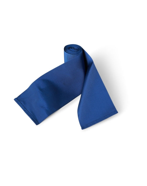 Stunning Dark Blue Wide Cotton Blend Ribbed Self - Tie Belt