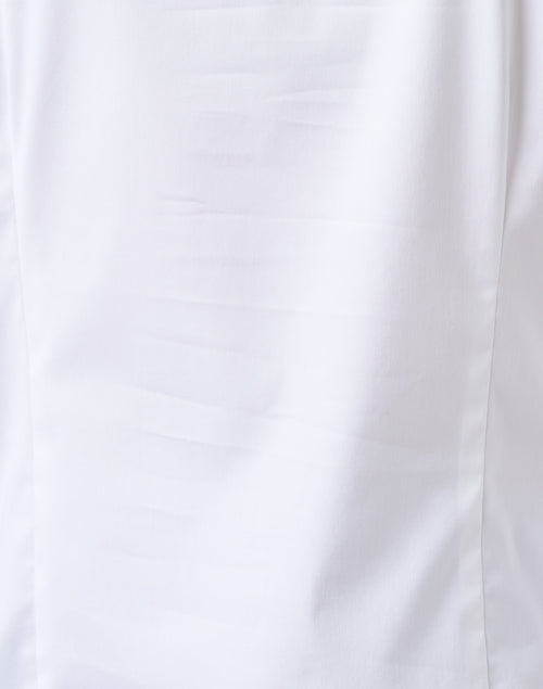 Emmy Women's White Button-Front Shirt with Self-Tie Hem and Balloon Sleeves