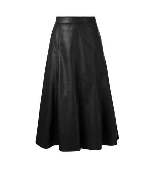 Vera Women's Black Artificial Leather A-Line Skirt for the New Season