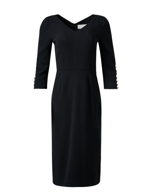 Sydney Women's Elegant Black Stretch Crepe Evening Dress