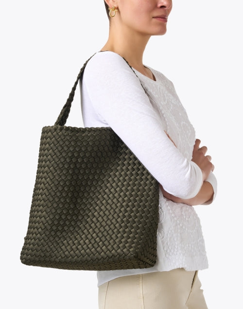 Stylish Nomad Green Hand - woven Hobo Handbag for Fashionable City Girls