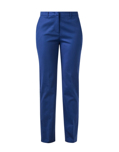 Stylish Blue Straight-Leg Cotton Trousers by Emporio Armani