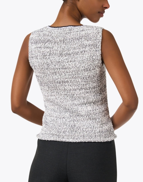Navy and Grey Organic Cotton Knit Sleeveless Women's Fashion Top