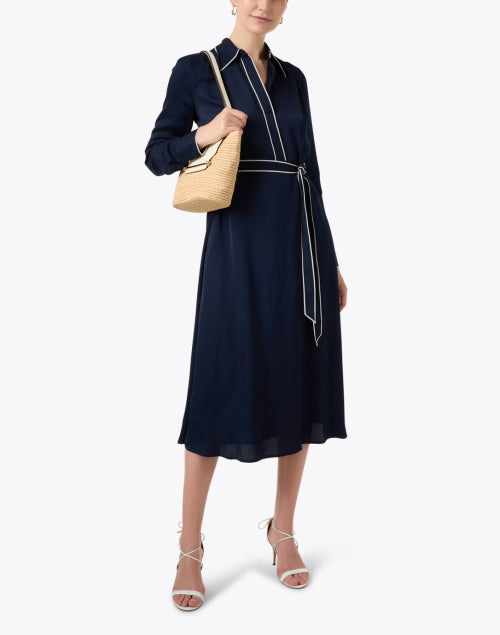 Navy Blue Elise Classic Women's Shirt Style Dress