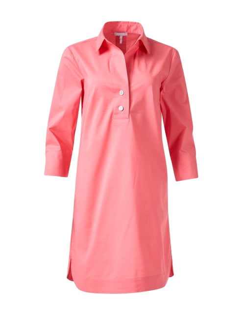 Aileen Women's Pink Cotton Blend Stretch Shirt Dress for Casual Wear