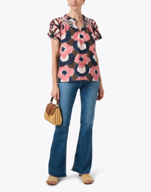 Rosie Women's Multi Ikat Printed Cotton Casual Top