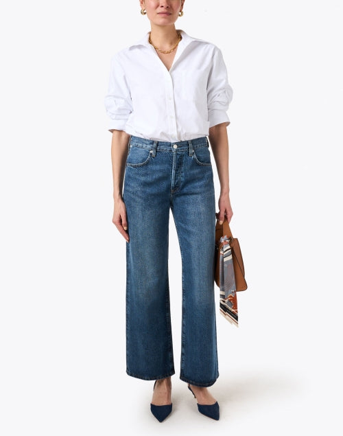 Citizens of Humanity's Premium Annina Wide - Leg High - Waist Jeans