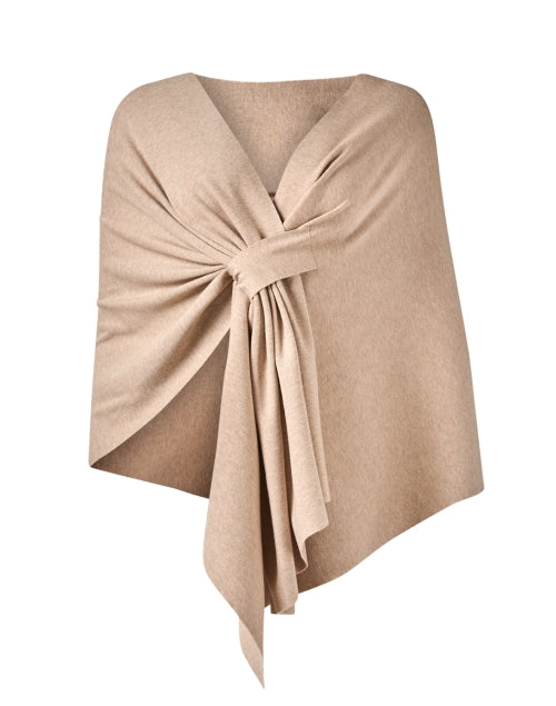 Stylish Tan Wrap with Tab Closure for Cool Weather