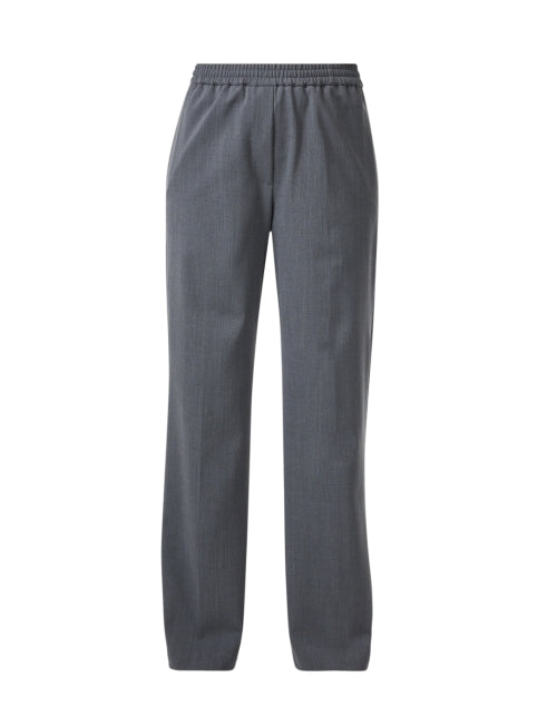 Stylish Petra Grey Elastic-Waist Wide-Leg Trousers