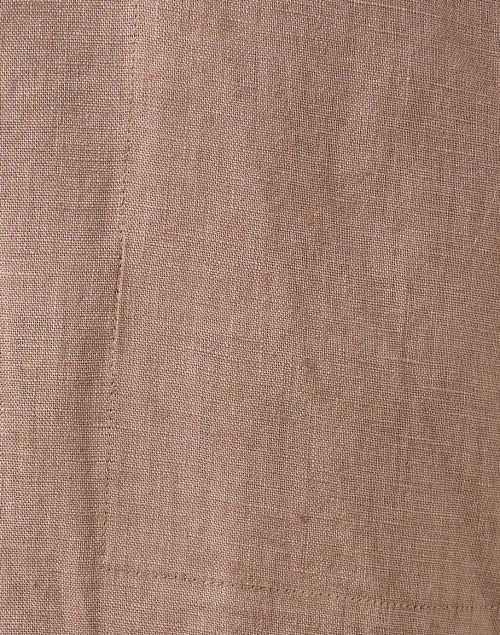 Stylish Taupe-colored Linen Wide-leg Ankle-length Women's Pants