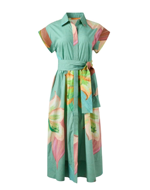 Stylish Green Floral Patterned Women's Dress