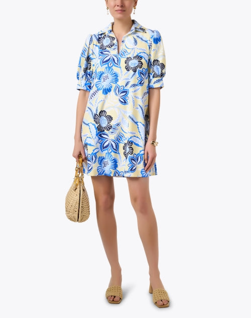 Emerson Fashionable Dress with Yellow and Blue Print for Effortless Everyday Wear