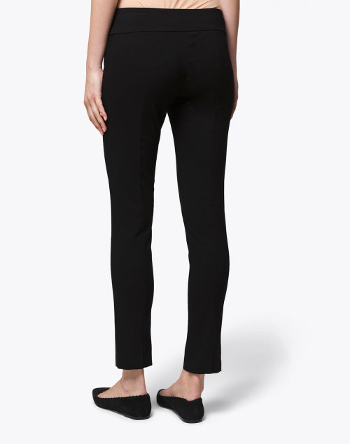 Black Stretchable Control-Fit Ankle-Fit Women's Pull-On Pants