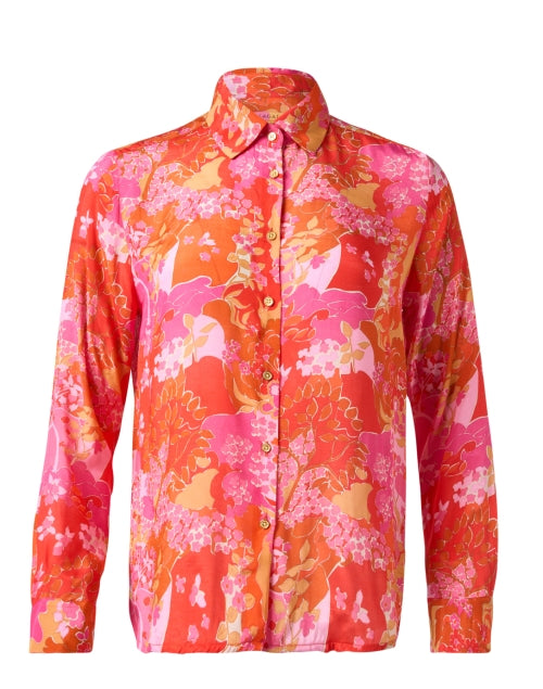 Isabella Women's Pink Multi - Patterned Cotton Blend Blouse