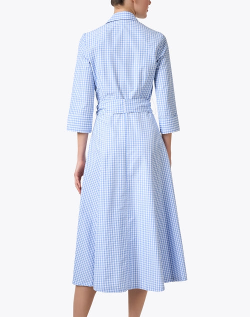 Stylish Blue Checkered Shirt-Style Dress for Women