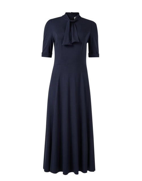 Navy Self - Tie Neck Fit - and - Flare Tatiana Dress for Women