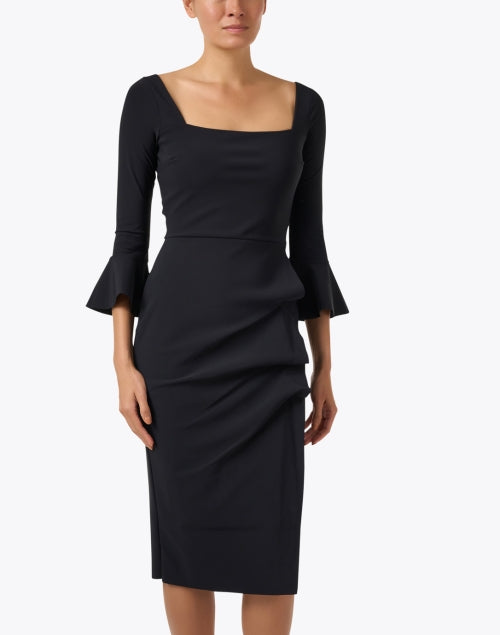 Stylish Astra Black Stretch Jersey Cocktail Dress